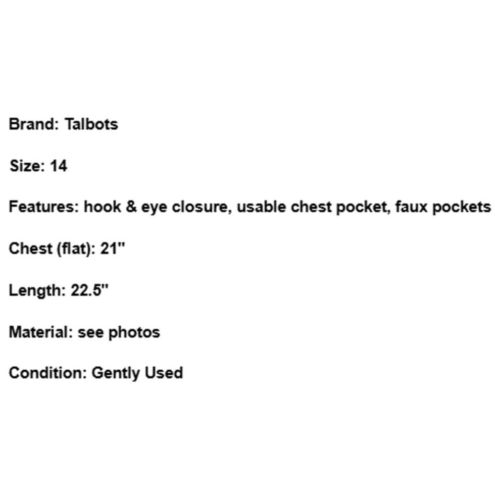 Talbots Linen Blend Blazer Business Casual 3/4 Sleeve Career Office Open Pink 14 - Picture 9 of 9